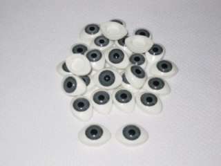 7mm Plastic Acrylic Doll Eyes Gray Glass Like 50pc   