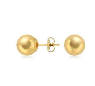 Polished Ball Stud Earrings 14K Yellow Gold 10mm  