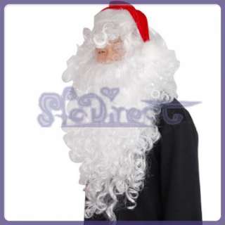 white men WIG COSTUME Full Beard Christmas Santa Claus  