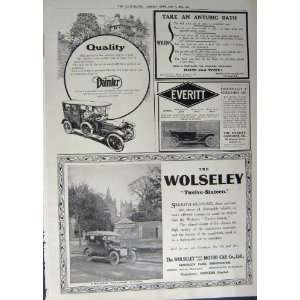  1912 ADVERTISEMENT TYRES DAIMLER WOLSELEY EVERITT CAR 