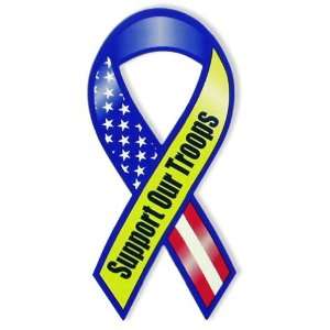  Support Our Troops Magnet   red white and blue