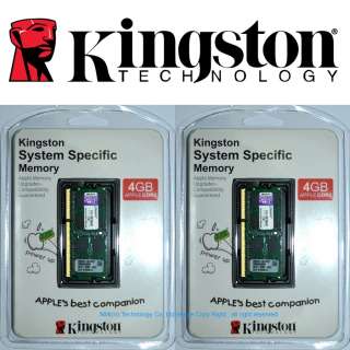 Kingston SODIMM DDR3 1333MHz 8GB 8G Apple 2x 4GB iMac Mac Macbook Pro 