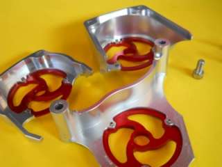 Ducati Speedymoto silver / red billet belt pulley covers *50 miles 