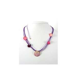    REAL FLOWER Purple Rose Pendant Necklace Petal & Cord: Jewelry