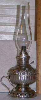 Ornate Embossed Miniature Miller Center Draft Finger Oil Lamp “The 