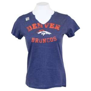   Broncos Womens Fashion Cut NFL T Shirt   Gray