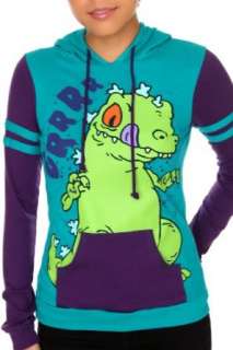  Rugrats Reptar Turquoise Pullover Hoodie: Clothing