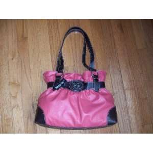  Bueno Waxy Calf Belted Double Handle Bag in Coral 