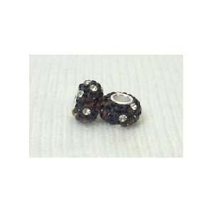 Black, Brown and Clear Mix Swarovski Crystal Sterling Silver European 