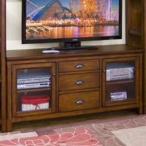   Creek TV Stand with Game Drawer in Warm Cherry: Furniture & Decor