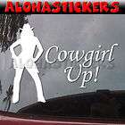 POSING COWGIRL UP WESTERN RODEO Truck Vinyl Decal M152