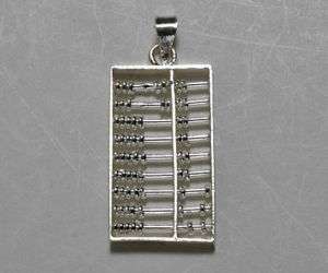 Sterling Silver Moveable Beads Abacus Pendant Charm L  