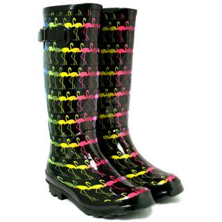   Womens Funky Snow Rain Welly Wellies Wellington Flat Boots Size  
