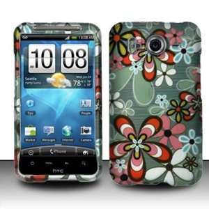 FLOWER BED Hard Rubber Feel Plastic Design Case for HTC Inspire 4G 