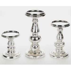   Hill 3 Mercury Glass Pillar Candle Holders: Health & Personal Care