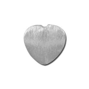  14mm Silver Brushed Heart Shaped Metal Beads Arts, Crafts 