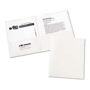   Embossed Paper Portfolio, 30 Sheet Capacity, White, 25/Box AVE47991