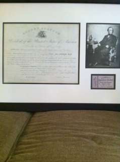 Andrew Johnson Signature / Senate Impeachment Ticket  