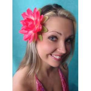  Pink Water Lily Lotus Hair Flower Clip 