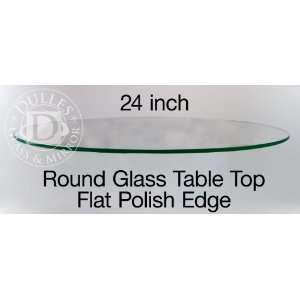  Glass Table Top: 24 Round, 1/2 Thick, Flat Polish Edge 