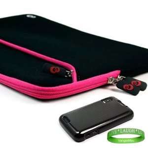 Elegant Motorola Atrix 4G Laptop Accessories Kit Black with Pink Trim 