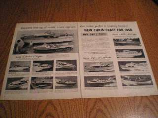 1957 Chris Craft Boat 2pg Large Ad 14 Boats Pictured  