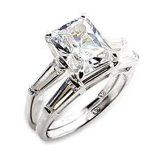   Size 10 Wedding Clear Cubic Zirconia Brass Rhodium Ring AM Jewelry