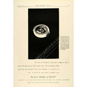  1927 Ad Black Starr Frost Diamonds Jewelry Pearls Jeweler 