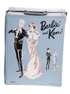 Vintage Barbie & Ken Trunk Case 1960s Ponytail Blue Vinyl  
