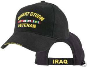 DESERT STORM VETERAN MILITARY IRAQ RIBBON HAT CAP  