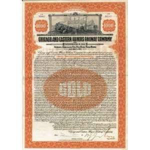  Chicago and Eastern Illinois Railway Company $1,000 Gold 