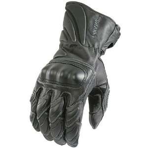   Sonic Mens Leather Street Racing Motorcycle Gloves   Black / 2X Large