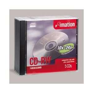 IMN16560   IMN16560 CD RW Rewritable Discs, 700MB/80MIN, 4x, Branded 