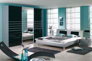 Madera modern contemporary black mirror bedroom closet wardrobe armoir 