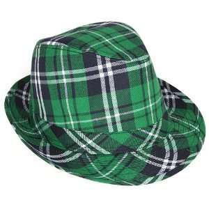  St. Patricks Plaid Fedora Hat 