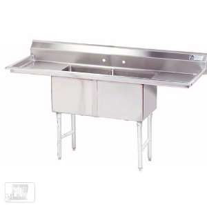  Advance Tabco FC 2 2424 24RL X 96 Two Compartment Sink 