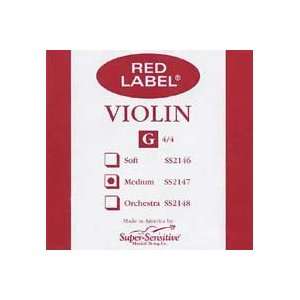  Super Sensitive Red Label 4/4 Violin G String   Medium 