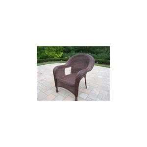   Oakland Living Resin Wicker Arm Chair in Coffee: Patio, Lawn & Garden