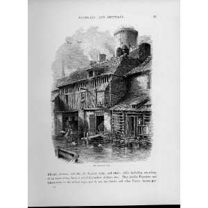  Mill Stream At Vitre Old Prints Normandy & Brittany