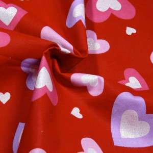 Fabric Traditions Cotton Fabric, White Hearts on Red, Valentines! 1 