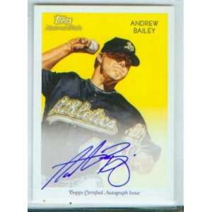 Andrew Bailey Autograph 2010 Topps National Chicle Baseball Diamond 