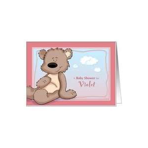  Violet   Teddy Bear Baby Shower Invitation Card: Health 