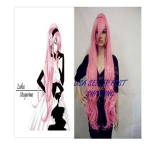 39 Vocaloid Smoke Pink LUKA Curly Cosplay Wig USA SELLER FAST 