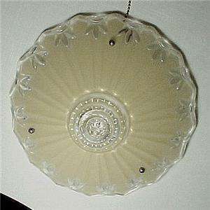 1930s Art Deco Glass Ceiling Light Shade 10 in Bead Chain Diffuser 
