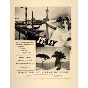  1937 Ad Italy Travel Venice Naples Italian Tourism 