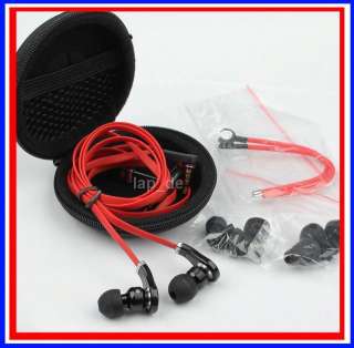 In ear Red Black Headset Earphone Earbuds w/ Mic for ipod iphone  