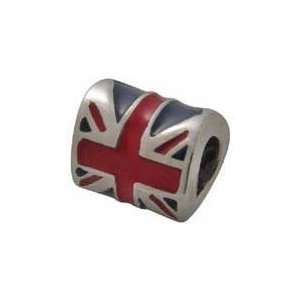 Authentic Zable UK United Kingdom Flag 925 Sterling Silver Enamel Bead 