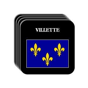  Ile de France   VILLETTE Set of 4 Mini Mousepad Coasters 