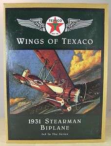 WINGS OF TEXACO DIE CAST AIRCRAFT 1931 STEARMAN BIPLANE AIRPLANE BANK 