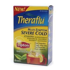 TheraFlu Multi Symptom Severe Cold Packets, Lipton Green Tea & Honey 
